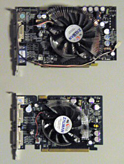 GF7600GS-Z(下)と6600GTのサイズ比較