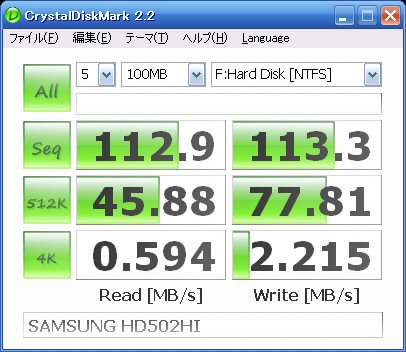 HD502HI CrystalDiskMark 2.2 100MB